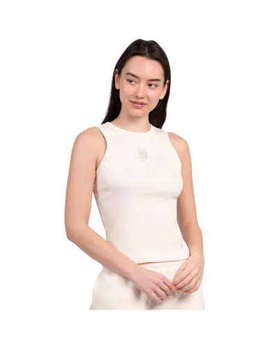 Starter Women's Cream San Francisco Giants Pastels Ribbed Tank Top In White