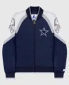 Starter Women's Dallas Cowboys Zip Front Track Jacket In Navy In Blue