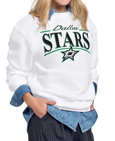 Starter Women's Dallas Stars Arch Stripe Fleece Sweatshirt In White