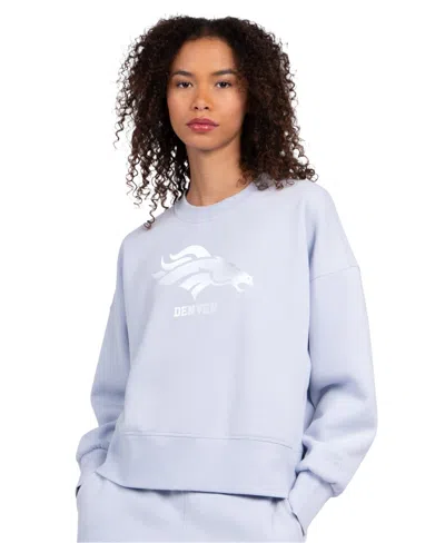 Starter Women's Denver Broncos Travel Pastels Oversized Fleece Sweatshirt In Blue