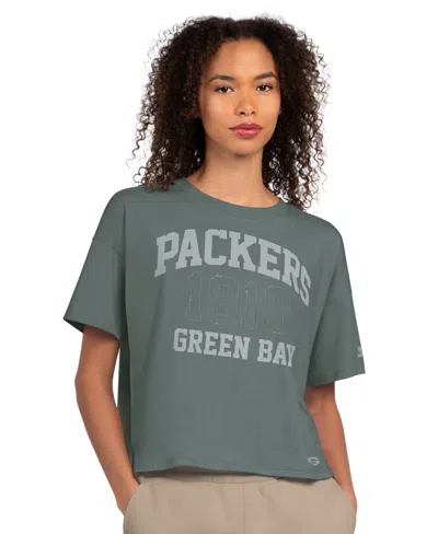 Starter Women's Green Bay Packers Rhinestone Boxy Cropped T-shirt