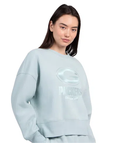 Starter Women's Green Bay Packers Travel Pastels Oversized Sweatshirt In Blue