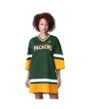 Shop Starter Women's Green Green Bay Packers Slap Shot 3/4 Sleeve Sneaker Dress