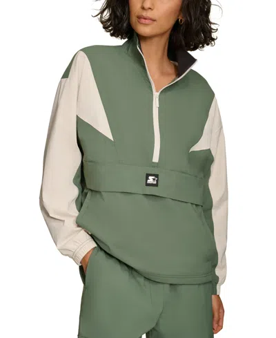 Starter Women's Half-zip Pullover Jacket In Duck Green