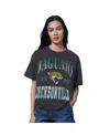 Starter Women's Heather Black Jacksonville Jaguars Oversized Hall Of Fame T-shirt In Black