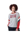 Starter Women's Heather Gray Philadelphia Phillies Triple A Fashion Color Block Long Sleeve Top In Heather Gray