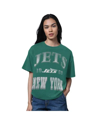 Starter Women's Heather Green New York Jets Oversized Hall Of Fame T-shirt