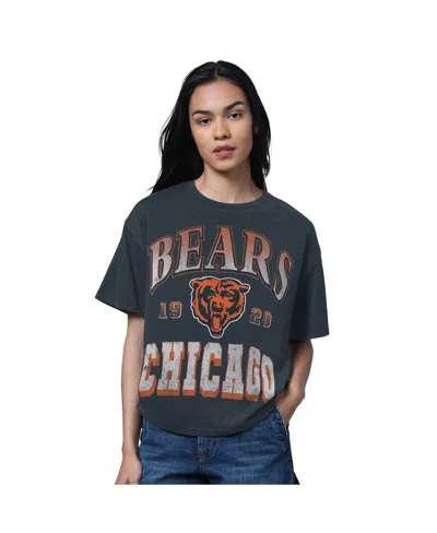 Starter Women's Heather Navy Chicago Bears Oversized Hall Of Fame T-shirt In Blue