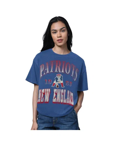 Starter Women's Heather Royal New England Patriots Oversized Hall Of Fame T-shirt In Blue