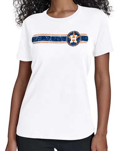 Starter Women's Houston Astros Distressed-stripe T-shirt In White