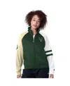 Starter Women's Hunter Green Milwaukee Bucks Line Up Dolman Raglan Full-zip Track Jacket In Hunter Green