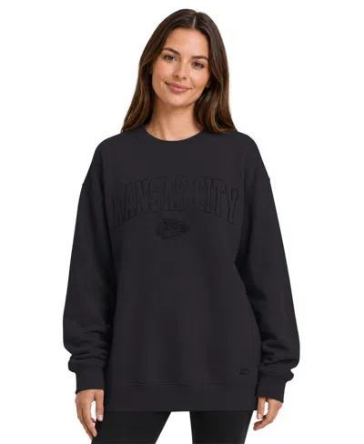 Starter Women's Kansas City Chiefs Oversized Fleece Sweatshirt In Black