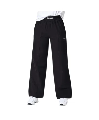 Starter Women's Kansas City Chiefs Wide-leg Pull-on Pants In Black