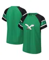 Starter Women's Kelly Green Philadelphia Eagles 1st Rounder Color Block Raglan Top In Kelly Green