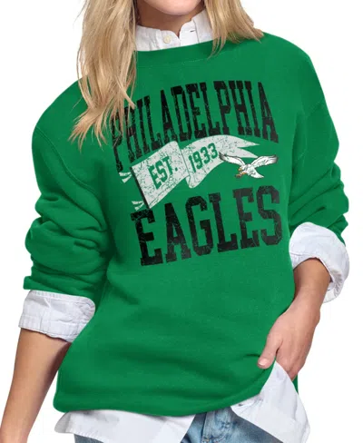 Starter Women's Kelly Green Philadelphia Eagles Pennant Fleece Sweatshirt