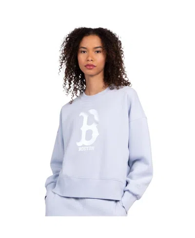 Starter Women's Light Blue Boston Red Sox Pastels Boxy Fleece Sweatshirt