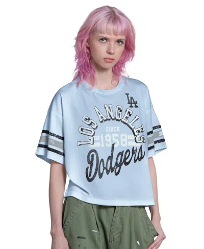 Starter Women's Light Blue Los Angeles Dodgers Cropped Hurry Up Offense T-shirt