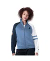 Starter Women's Light Blue Memphis Grizzlies Line Up Dolman Raglan Full-zip Track Jacket In Blue