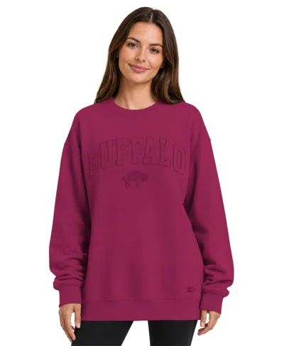 Starter Women's Maroon Buffalo Bills Athleisure Oversized Fleece Sweatshirt