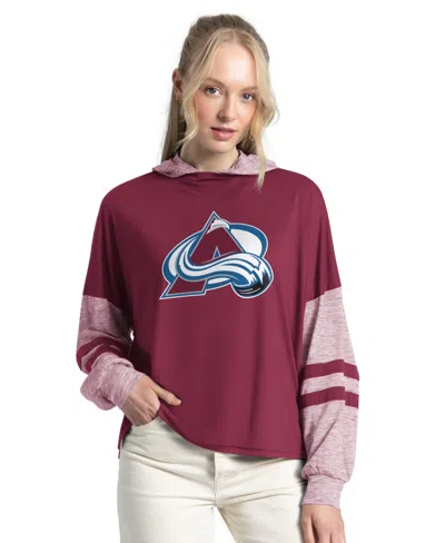 Starter Women's Maroon Colorado Avalanche Fuel Up Long Sleeve Hooded T-shirt In Multi