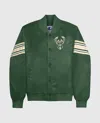 Starter Women's Milwaukee Bucks Varsity Satin Full-snap Jacket In Green In Green