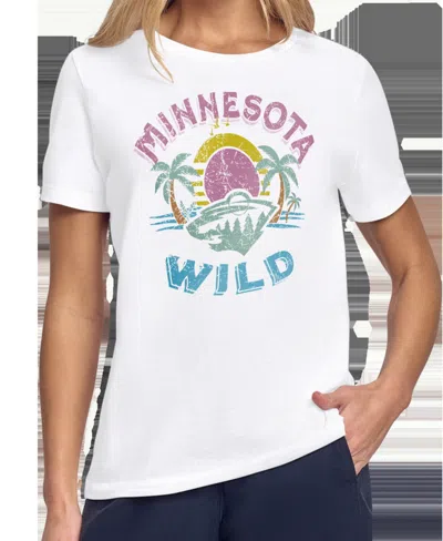 Starter Women's Minnesota Wild Tonal Beach Graphic T-shirt In White