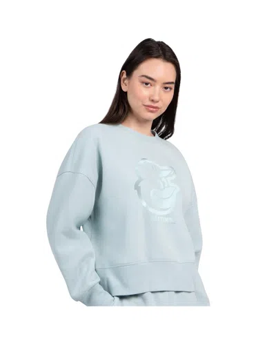 Starter Women's Mint Baltimore Orioles Pastels Boxy Fleece Sweatshirt In Blue