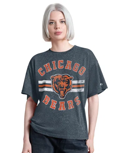 Starter Women's Navy Chicago Bears Jump Shot Boyfriend Tri-blend T-shirt