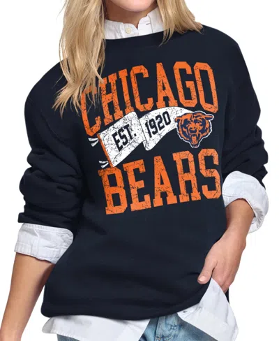 Starter Women's Navy Chicago Bears Pennant Fleece Sweatshirt