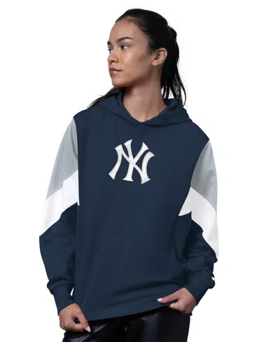 Starter Women's Navy New York Yankees Scrimmage Pullover Hoodie In Blue