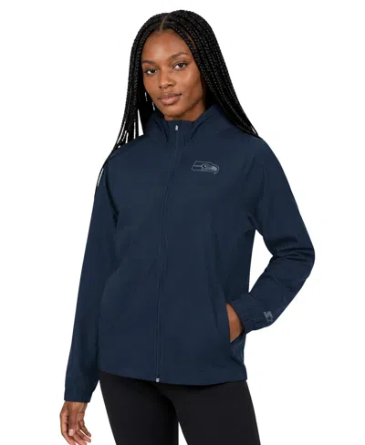 Starter Women's Navy Seattle Seahawks Athleisure Lightweight Full-zip Raglan Jacket In Blue