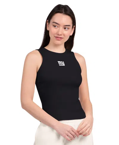 Starter Women's New York Giants Cropped Ribbed Tank Top In Black