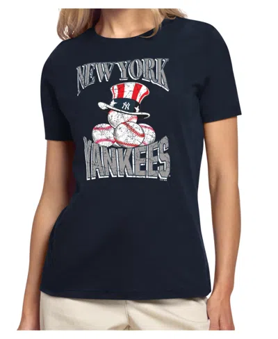 Starter Women's New York Yankees Screen-printed Mascot T-shirt In Blue