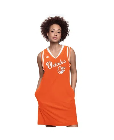 Starter Women's Orange Baltimore Orioles Fast Track Sneaker V-neck Dress