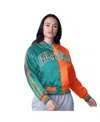Starter Women's Orange/aqua Miami Dolphins Cropped Full-snap Jacket