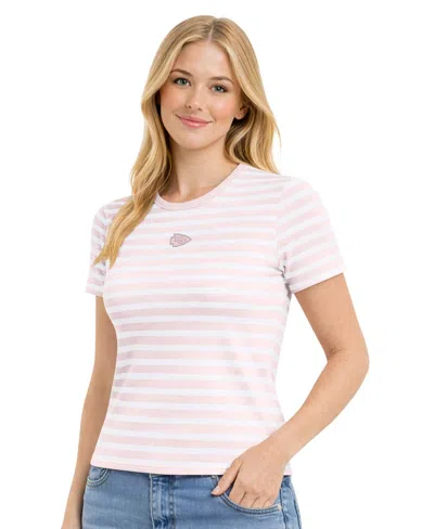 Starter Women's Pastel Pink Kansas City Chiefs Pastels Striped T-shirt