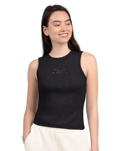 Starter Women's Philadelphia Eagles Rhinestone Sprinkle Ribbed Cropped Tank Top In Multi