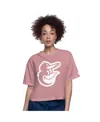 Starter Pink Baltimore Orioles Play The Ball Boxy Cropped T-shirt In Pink