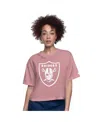 Starter Pink Las Vegas Raiders Play The Ball Boxy Cropped T-shirt In Pink