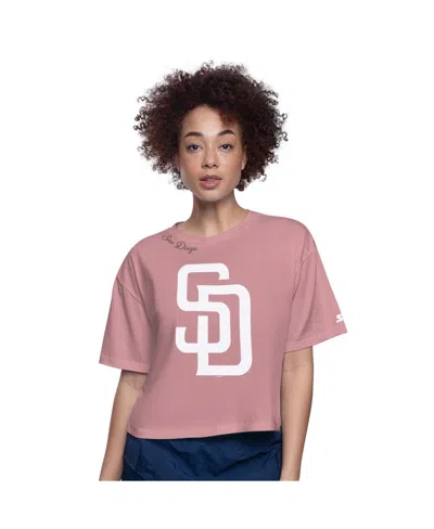 Starter Women's Pink San Diego Padres Play The Ball Boxy Cropped T-shirt