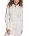 Starter Women's Polo-collar Long-sleeve Sweatshirt In Egret