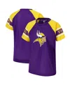 Starter Women's Purple Minnesota Vikings 1st Rounder Color Block Raglan Top In Animal Print