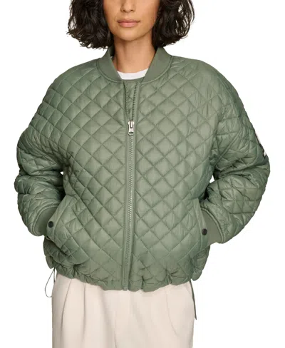 Starter Women's Quilted Bomber Jacket In Duck Green