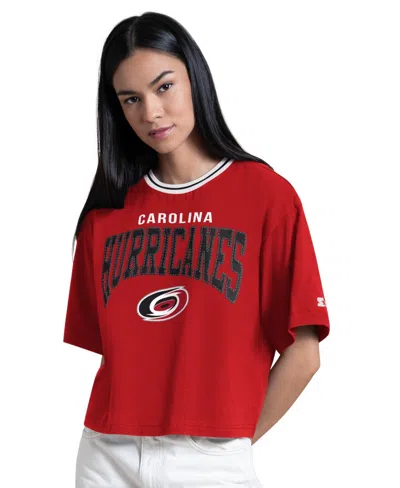 Starter Women's Red Carolina Hurricanes Ace Cropped T-shirt