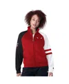 Starter Women's Red Chicago Bulls Line Up Dolman Raglan Full-zip Track Jacket In Red