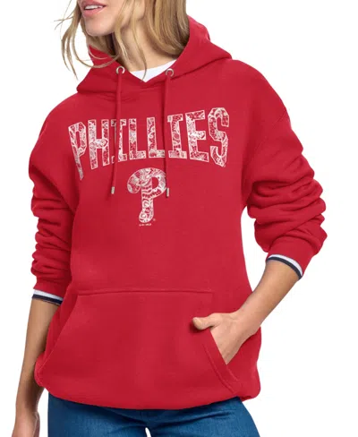 Starter Women's Red Philadelphia Phillies Lace Team Lockup Fleece Hoodie