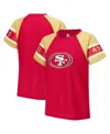 Starter Women's Red San Francisco 49ers 1st Rounder Color Block Raglan Top In Red