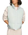 Starter Women's Reversible Zip-front Puffer Vest In Pastel Blue