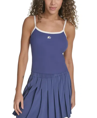 Starter Women's Ringer Contrast-strap Square-neck Tank Top