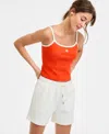 Starter Women's Ringer Contrast-strap Square-neck Tank Top